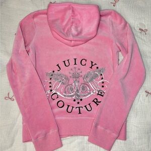 Vintage Juicy Couture pink and silver zip up track jacket hoodie